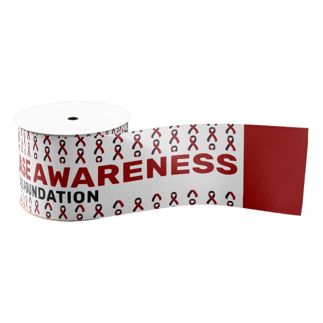 Sickle Cell Disease Awareness Pattern Ribbon Grosgrain Ribbon (Spool)
