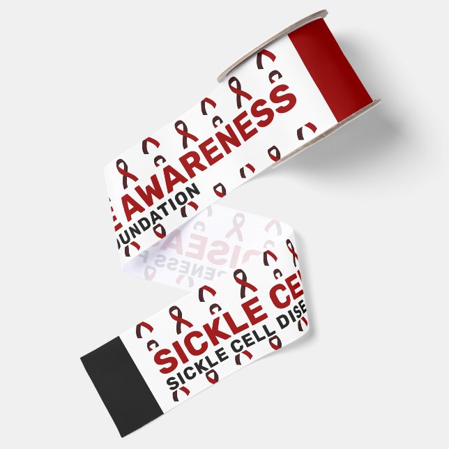 Sickle Cell Disease Awareness Pattern Ribbon Grosgrain Ribbon (Front+Back)