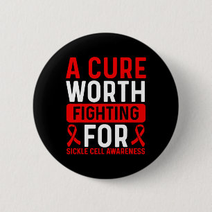Sickle Cell Disease Awareness Ribbon Cure Warrior  6 Cm Round Badge
