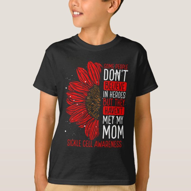 Sickle Cell Disease Awareness Ribbon Mum Warrior M T-Shirt (Front)