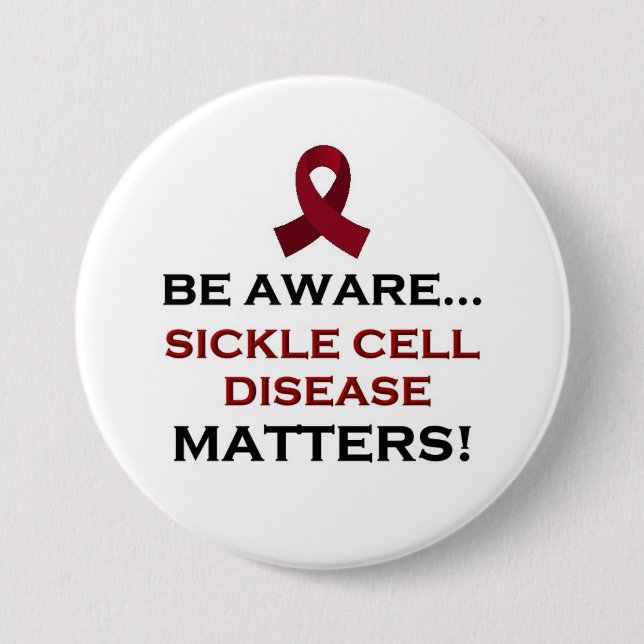 Sickle Cell Disease Awareness, Support and Healing 7.5 Cm Round Badge (Front)