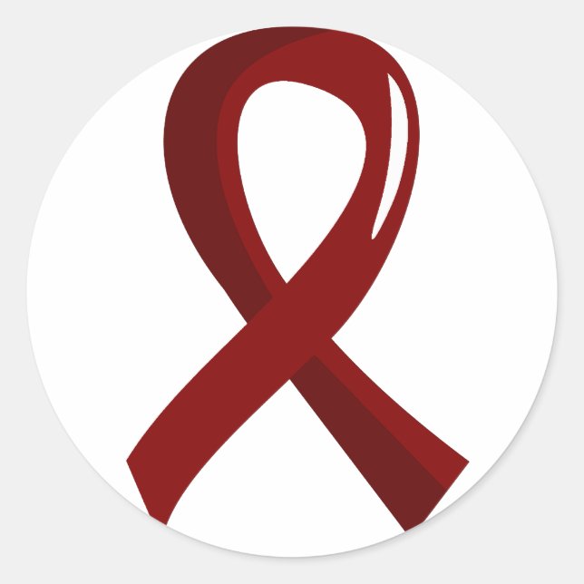 Sickle Cell Disease Burgundy Ribbon 3 Classic Round Sticker (Front)