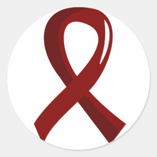 Sickle Cell Disease Burgundy Ribbon 3 Classic Round Sticker