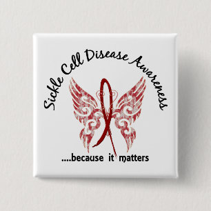 Sickle Cell Disease Butterfly 6.1 15 Cm Square Badge