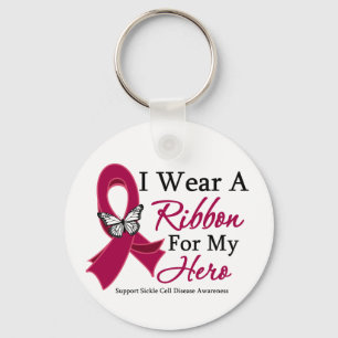 Sickle Cell Disease I Wear a Ribbon For My Hero Key Ring