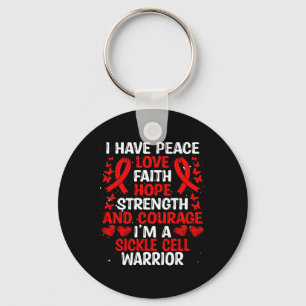Sickle Cell Disease Warrior Peace Hope Love Awaren Key Ring
