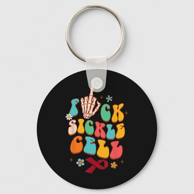Sickle Cell Disease Warrior Scd Awareness Fck Sick Key Ring (Front)