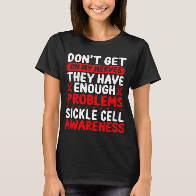 Sickle Cell Ribbon Burgundy Sickle Cell Awareness T-Shirt (Front)