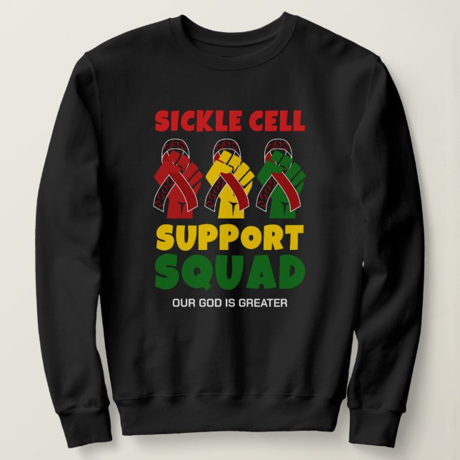 SICKLE CELL SUPPORT SQUAD Custom Name Sweatshirt (Design Front)