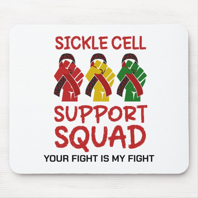 SICKLE CELL SUPPORT SQUAD with Custom Text Mouse Mat (Front)