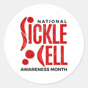 Sickle Cell Warrior Anaemia Sickle Cell Awareness Classic Round Sticker