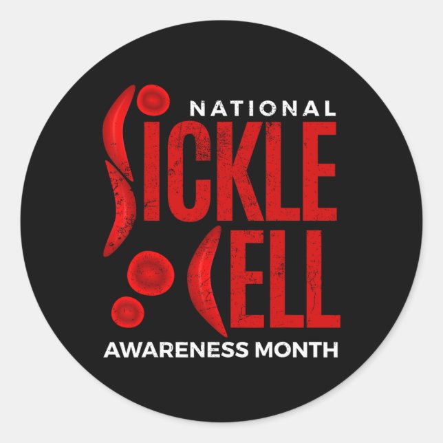 Sickle Cell Warrior Anaemia Sickle Cell Awareness  Classic Round Sticker (Front)