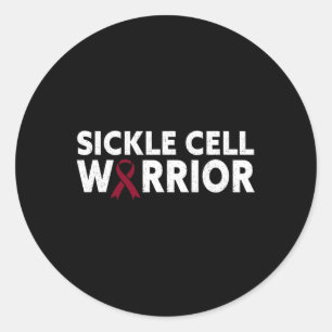 Sickle Cell Warrior - Awareness Month Burgundy Rib Classic Round Sticker