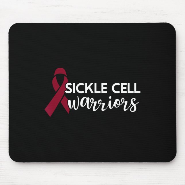 Sickle Cell Warrior - Awareness Month Burgundy Rib Mouse Mat (Front)