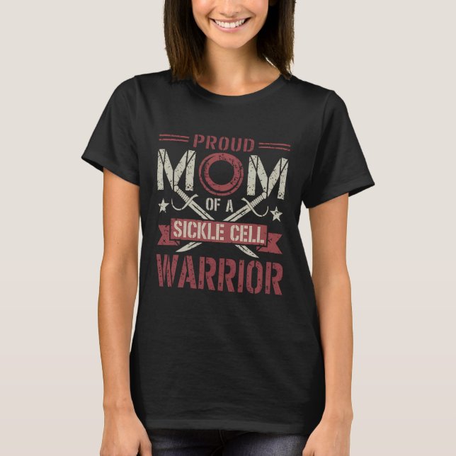 Sickle Cell Warrior Awareness Proud Mum Burgundy R T-Shirt (Front)