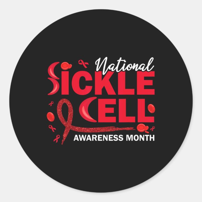 Sickle Cell Warrior Gift For Sickle Cell Awareness Classic Round Sticker (Front)