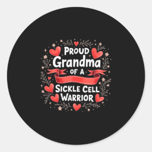 Sickle Cell Warrior Proud Grandma Genetic Disorder Classic Round Sticker