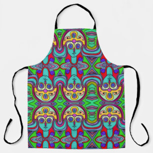 sicodelic angel woman apron