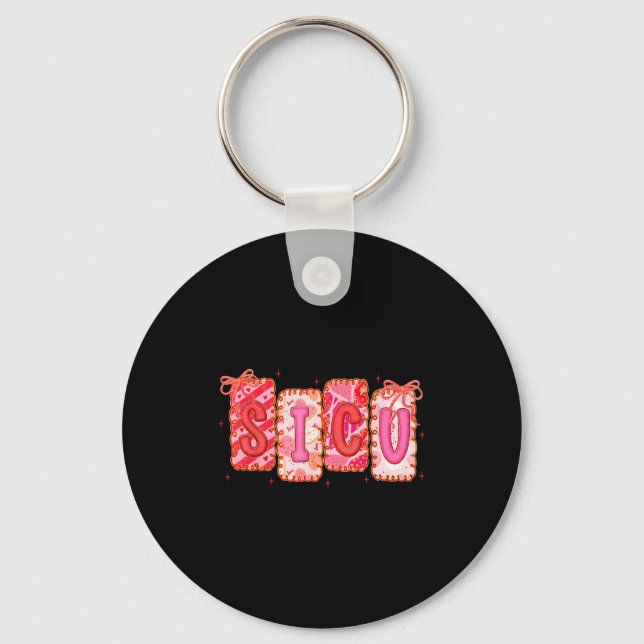 Sicu surgical intensive care unit valentine key ring (Front)
