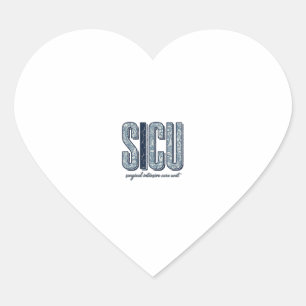 SICU Surgical Intensive Care Unit Vintage Shirt De Heart Sticker