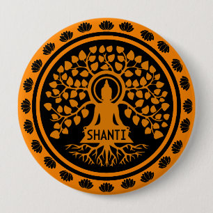 Siddhartha Gautama, Buddhist Art 10 Cm Round Badge