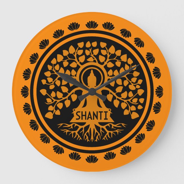 Siddhartha Gautama, Buddhist Art Large Clock (Front)