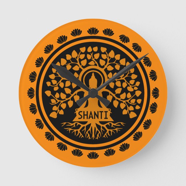 Siddhartha Gautama, Buddhist Art Round Clock (Front)