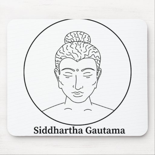 Image of Siddhartha Gautama Line Portrait Mouse Mat