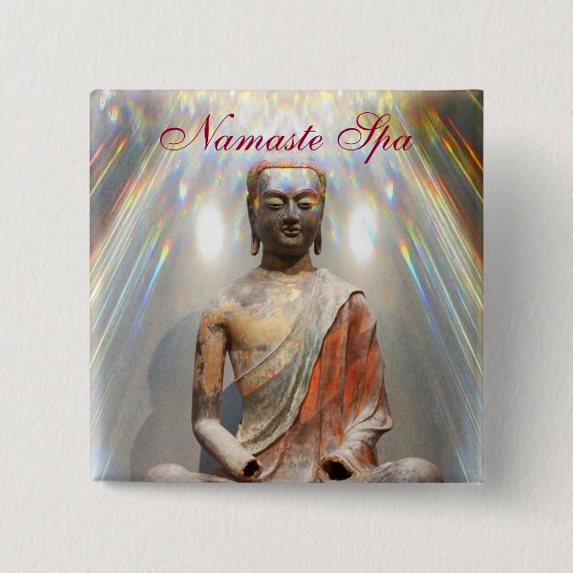 Siddhartha Gautama Statue 15 Cm Square Badge (Front)