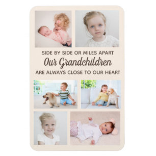 Side by Side 6 Photo Grandchildren Grandparent Magnet