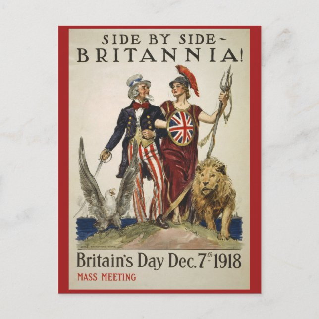 Side by Side Britannia  Postcard (Front)