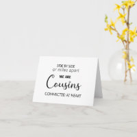 Side by side cousin at heart proposal folded card