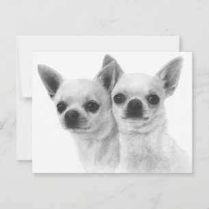 Side by Side - Exclusive Hand Painted Chihuahuas Postcard