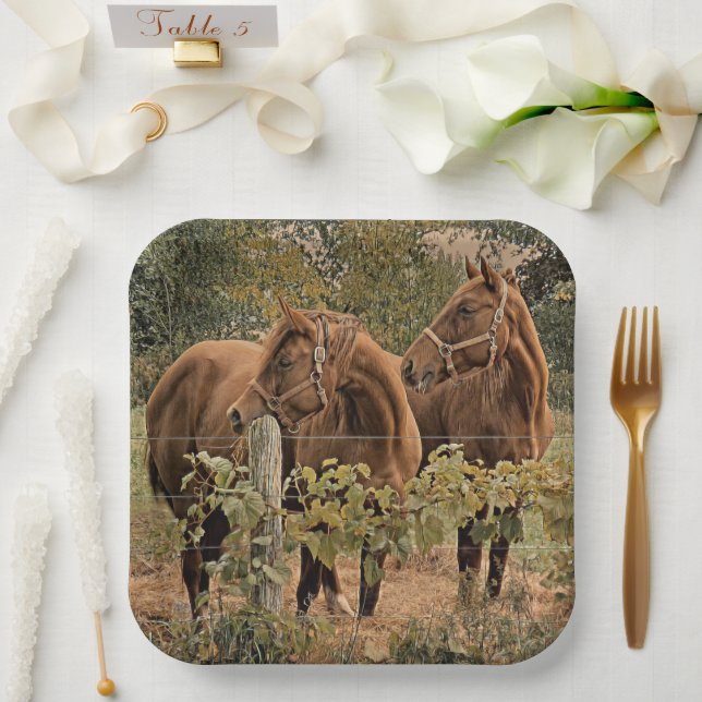 Side-by-Side Horses - Paper Plates (Wedding)