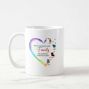 Side By Side or Miles Apart Connected By Heart Cus Coffee Mug