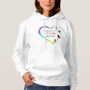 Side By Side or Miles Apart Connected By Heart Cus Hoodie