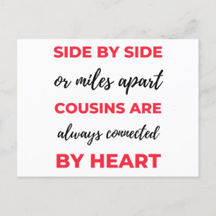 Side By Side Or Miles Apart Cousins Are Always 2 Holiday Postcard