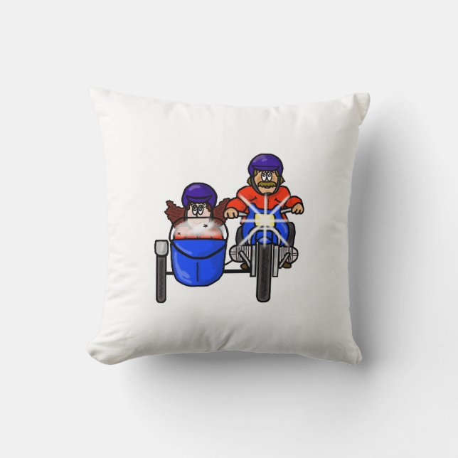 Side Car Motorcycle Couple Pillow  Customise It! (Front)