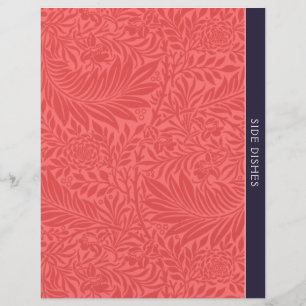 Side Dishes Recipe Divider Vintage Red Floral