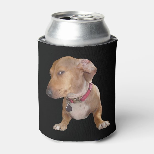 Side Eye Dog Meme Double Sided Black Can Cooler (Can Front)