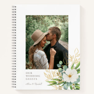 Side Floral Photo Budget Guest Book