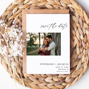 Side H Photo Modern Save the Date Invitation