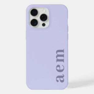 Side Monogram Initials Heather Blue Minimalist iPhone 15 Pro Max Case