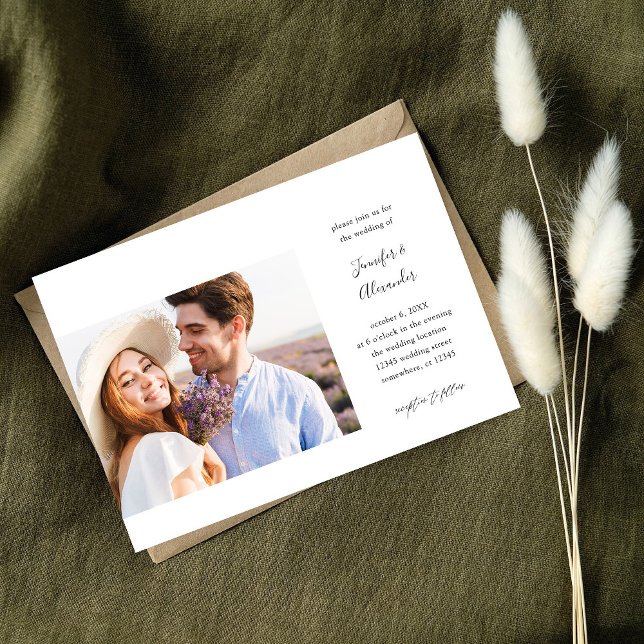 Side Photo Calligraphy Wedding Invitation (Creator Uploaded)