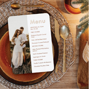 Side Photo Menu Real Foil Invitation