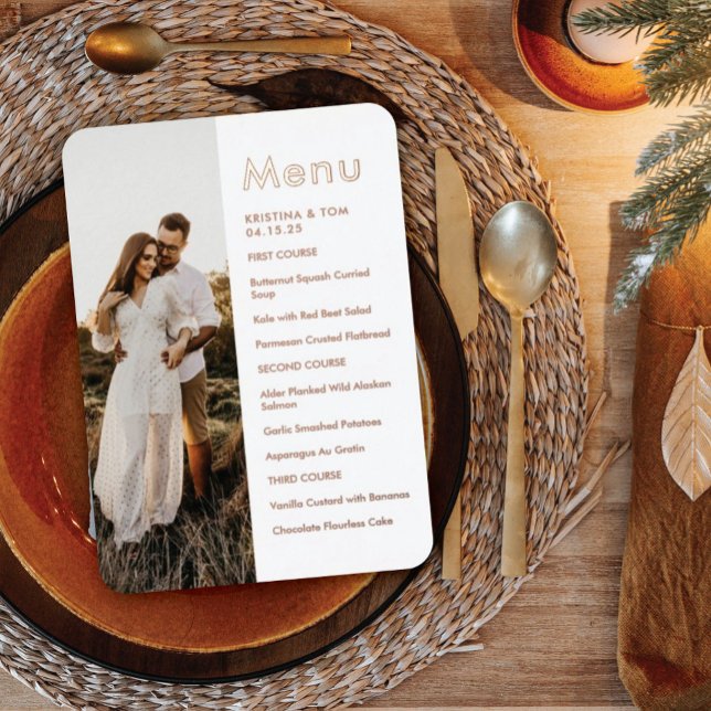 Side Photo Menu Real Foil Invitation (Creator Uploaded)