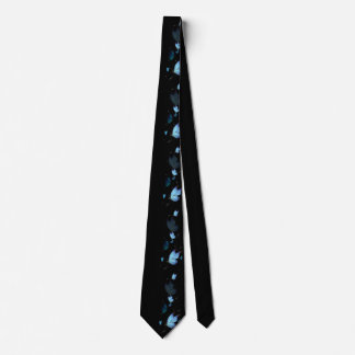 Side print floral and butterfly black tie