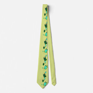 Side print floral and butterfly tie