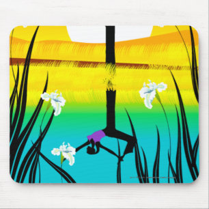 Side profile of a woman practicing yoga mouse mat