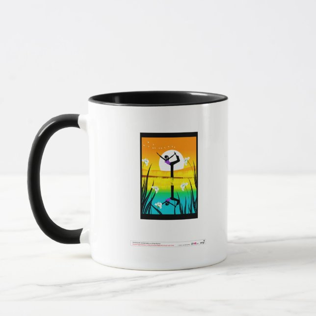 Side profile of a woman practicing yoga mug (Left)